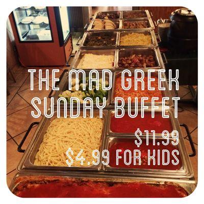 Every Sunday from 11-2! Greek and Italian delish buffet!