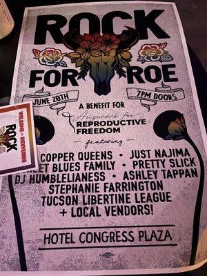 Rock for Roe Benefit Show