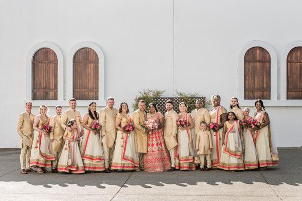 Full wedding party outfitted by Swati Couture