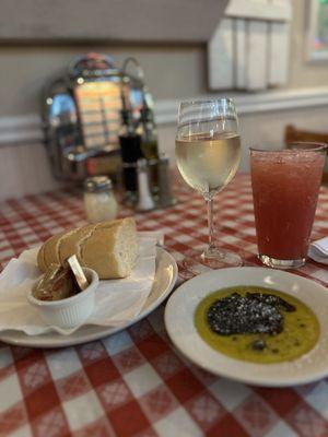 Moscato, Blood Orange and bread