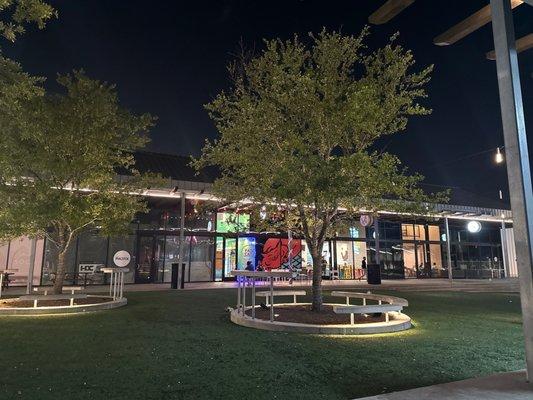 Courtyard at night