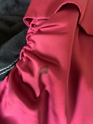 Stain on back of dress