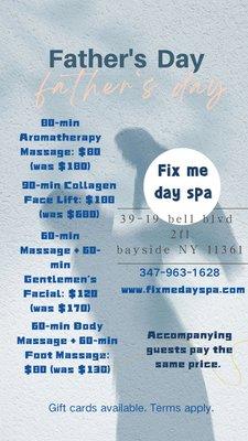 Father's Day Special
The Best Gifts are Health
Thanks For All Gentlemen, Grateful For All Fathers
Come & Try Our Services