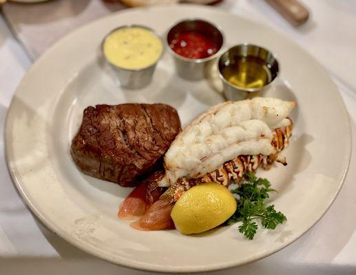 Filet Mignon 8oz.with South African Lobster Tail