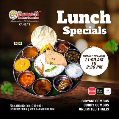 Looking for a hearty and delicious meal? Try our Lunch Specials - a mouthwatering combos that will leave you feeling satisfied and fulfilled