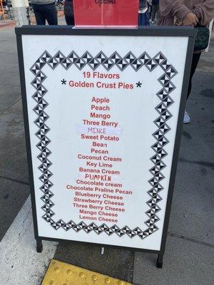 Menu for Saturday at the Ferry Bldg Farmers Market