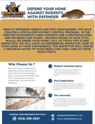 Our new rodent program is customized to your house or business to best fit your needs.