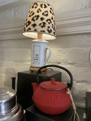 Tea room logo and tea kettle