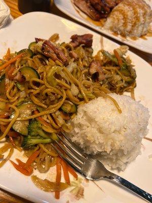 This is the chicken yakisoba. I wasn't planning on doing a review until after we ate. It was so good we had to recommend it.