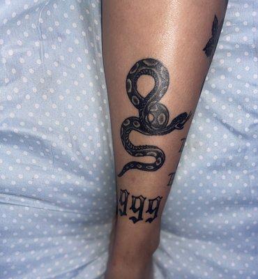 Snake & "999" done by Beau