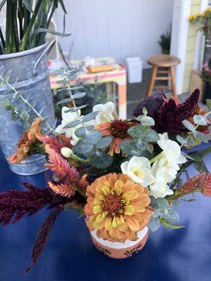 Small bouquet in a jar