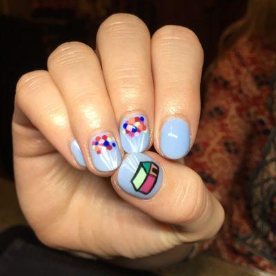 IG @emazingmani Disney Pixar UP! nails "extended manicure" & nail art