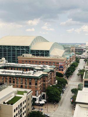 View of Minute Maid Park from our room.