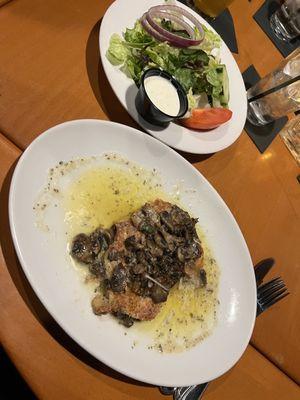 Chicken Deburgo with side salad