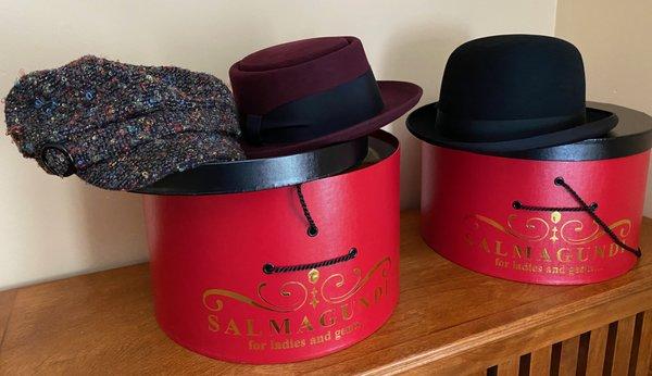 Hats and hatboxes from Salmagundi, Jamaica Plain