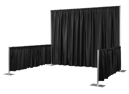 We offer a full line of pipe and drape products that are used to make exhibit booths.