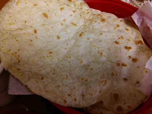 Made to order fresh made flour tortillas.