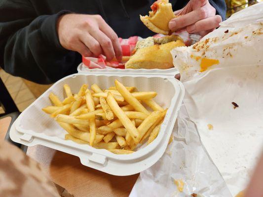 Regular fries, which is pretty big