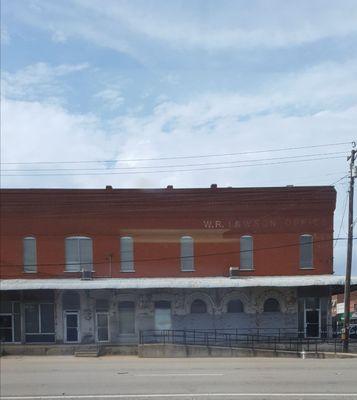 The view of old downtown Midlothian out the windows of the back dining room.