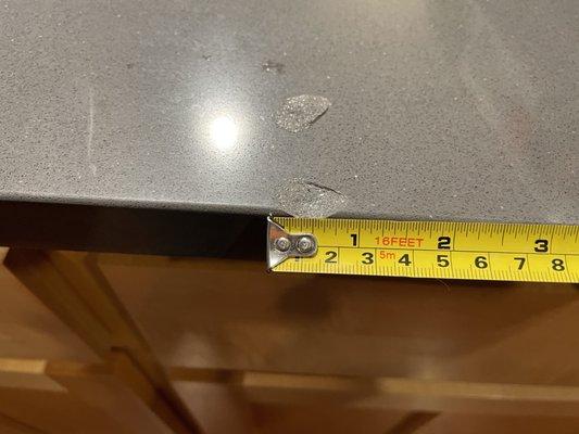 The chip on the countertop they wanted $250 to repair