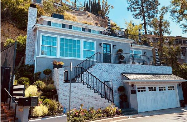 Hollywood Hills complete restoration and 2nd floor addition - hillside