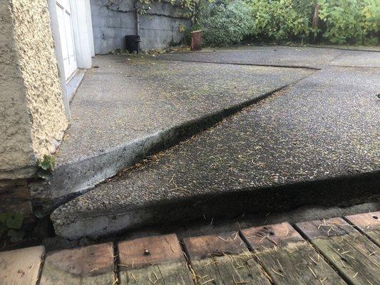 Significant void and settling under this driveway was cause for concern