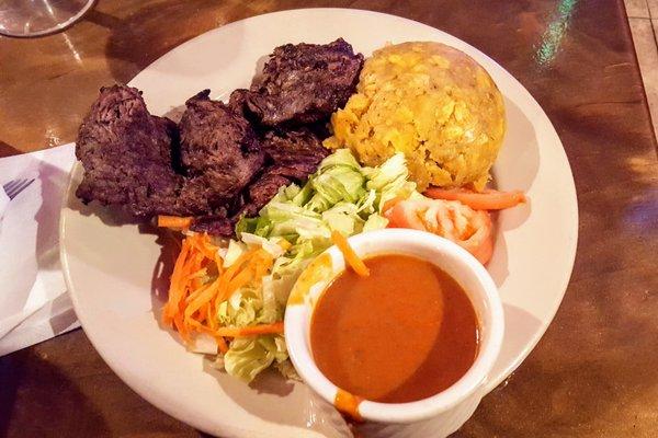 The mofongo churrasco steak  (churrascofongo ) at Café El Molino, in Lynn ...  delicioso