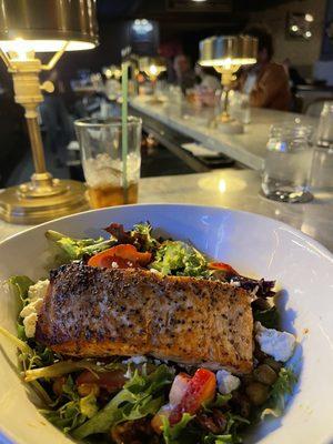 Amazing meal tonight !  Salmon Salad Flavorful - made to perfection.