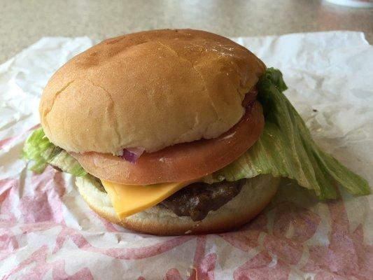 Junior cheeseburger deluxe - The star of the lunch.  Above average for a fast food burger.