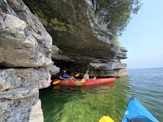 Exiting the cave