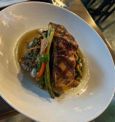 Salmon with Wilted Greens and Ancient Grains