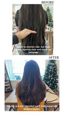 1st cut vs 2nd cut. Both cuts were done at Salon Kenji, just several months apart. Very different results.