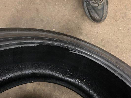 Ripped tire from Kittery Citgo