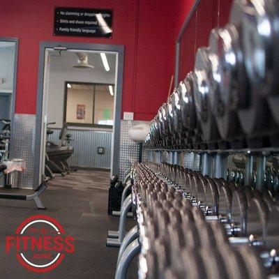 In our dedicated free weight room we have duplicate dumbbells up to 50 pounds and single pairs all the way up to 150 pounds