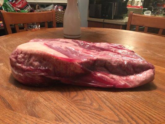 10 lbs of Beef Brisket for my honey on Valentines Day!! Can't wait to taste this baby