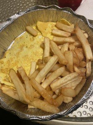 Cheese omelette French fries