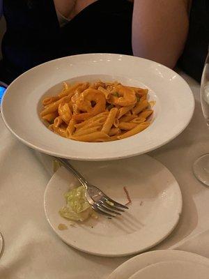 Penne Alla Caruso with shrimp