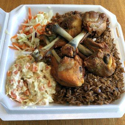 Chicken (Four Legs, Black Rice, Slaw, and Potato Salad)