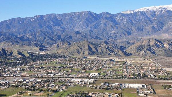 Aerial view of Banning, California.