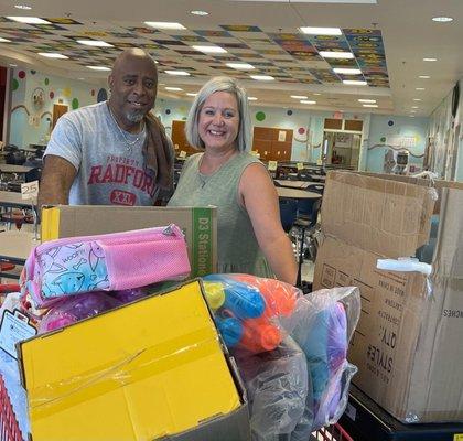 Hope For Learning's school supply donation to one of their schools