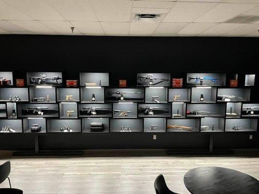 Our firearm display is unique and open to allow you to touch and experience like no other store.