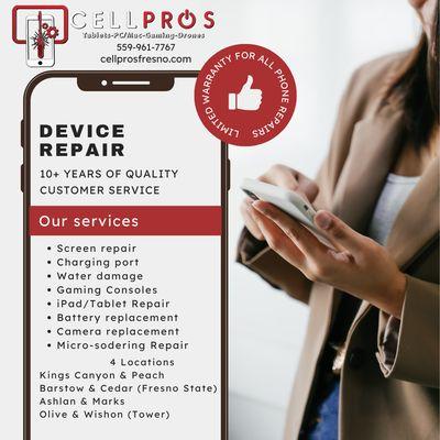 Device Repair, Repair your phone, repair your device, Screen repair, Charging port, Water damage, Ipod repair, Tablet repair