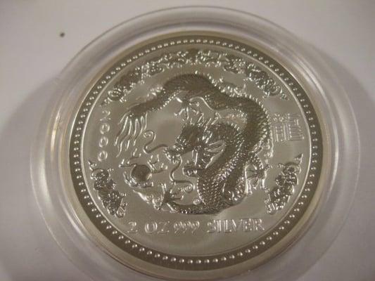 1 ounce silver Lunar Series Dragon Coin Yr 2000