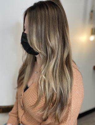 Hair by Sophia Vanslyke: baby lights added to prior balayage