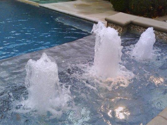 Building fountains into custom pools is our SPECIALTY!!