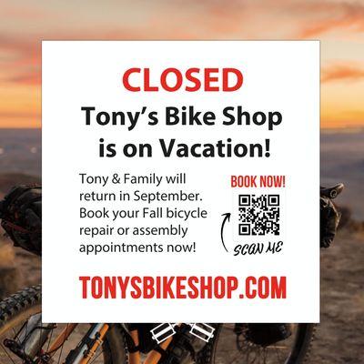 Tony and family on summer break, offers services October thru april