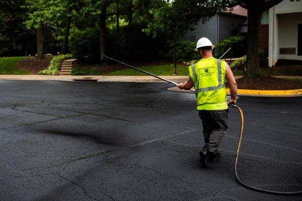 Dominion Paving Contractor Sealcoating Pavement Surface