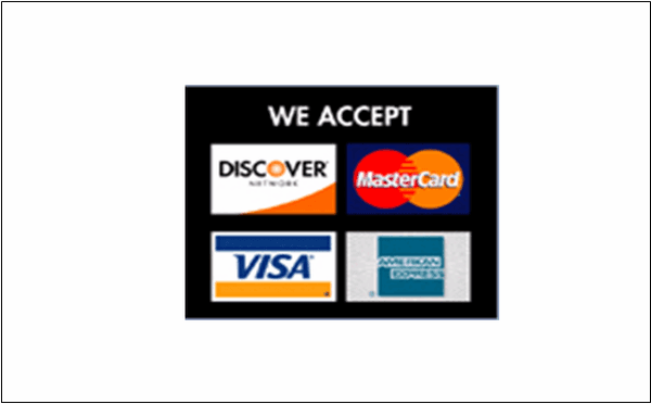 We accept all major credit cards