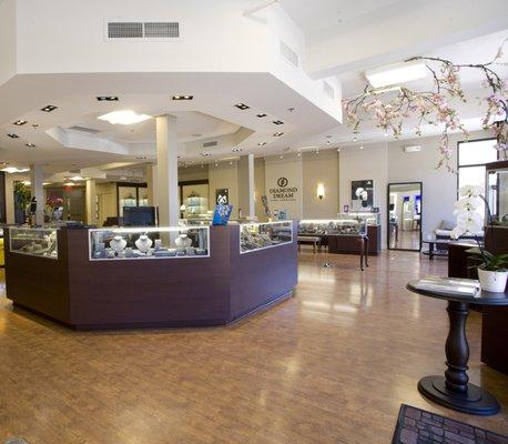 Inside Diamond Dream's jewelry showroom.