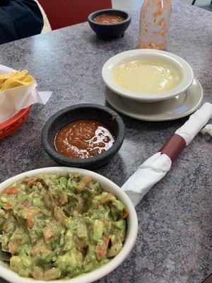 Guacamole and cheese dip